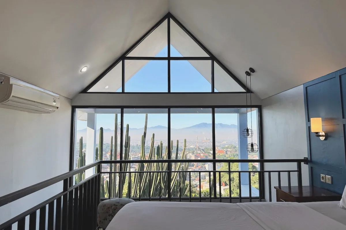 Master bedroom balcony overlooking the cactus nursery